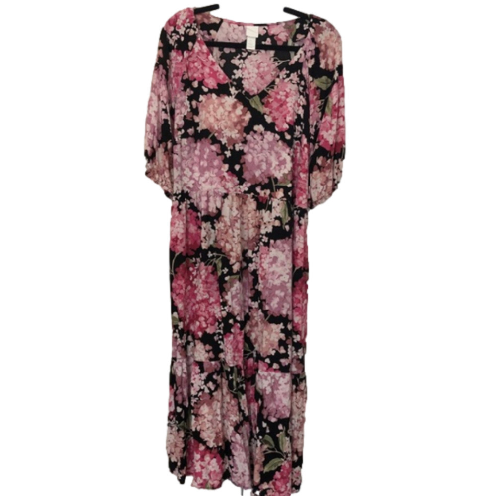 H&M Tiered Short Sleeve Maxi Dress